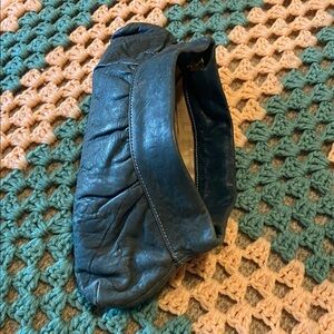 Leather Clutch with Mechanical Side Hinges – Used